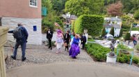 Portmerion with Eugene and Kristina. Steampunk convention was on.