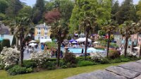 Portmerion with Eugene and Kristina. Steampunk convention was on.