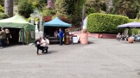 Portmerion with Eugene and Kristina. Steampunk convention was on.